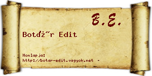 Botár Edit névjegykártya